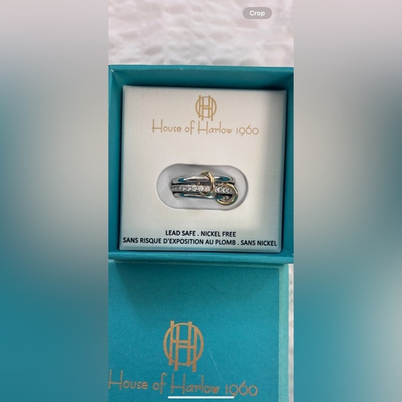 House of Harlow 1960 Two-Tone Stacked Ring - Picture 4 of 4